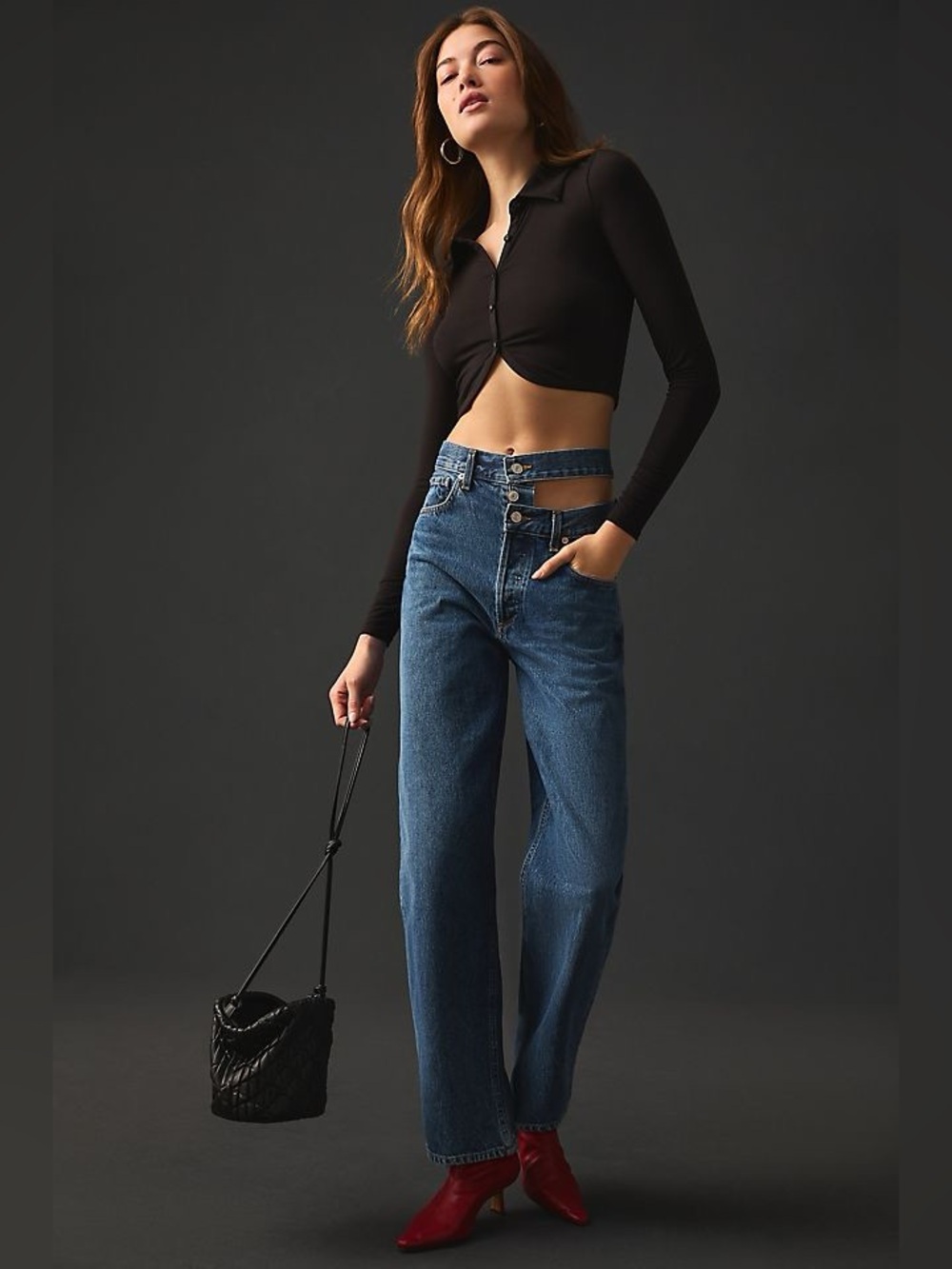 AGOLDE BROKEN WAISTBAND JEANS